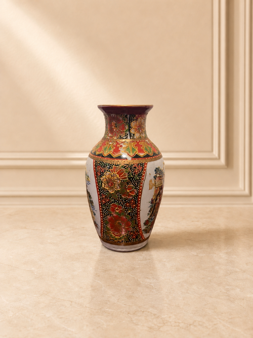 Chinese vase with figural and floral design