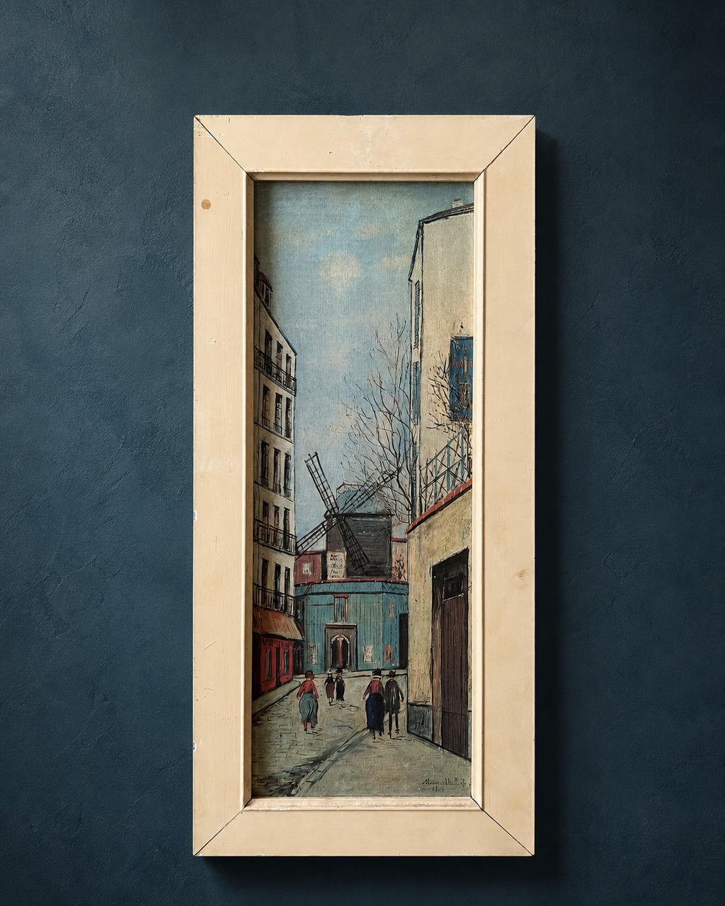Podle Maurice Utrilla – Rue Lepic, zarámovaná reprodukce