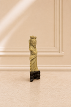 Chinese soapstone figure of a lady with a fan and bird
