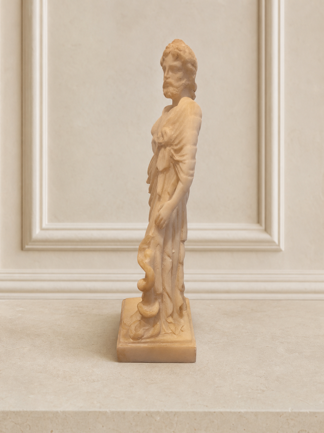 Decorative statue of Asclepius - ancient god of medicine