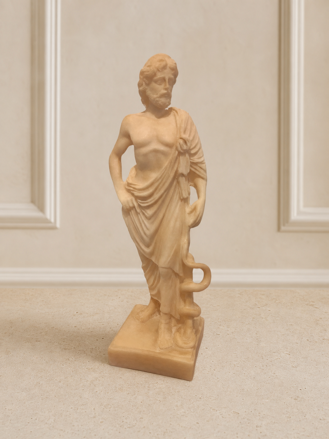 Decorative statue of Asclepius - ancient god of medicine